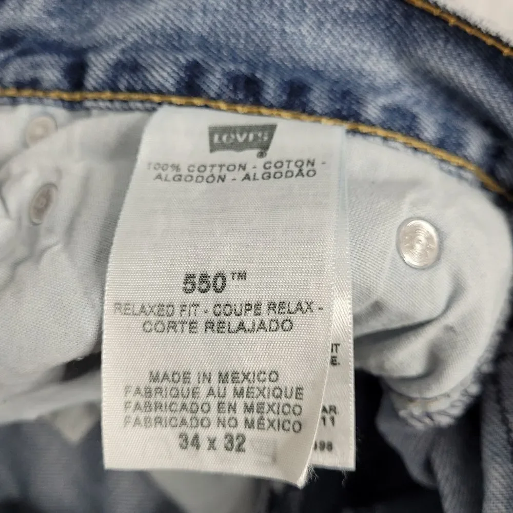 LEVI'S 550 jeans relaxed‎ fit taper leg unisex mom blue 34x32
